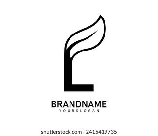 
Letter l leaf logo template