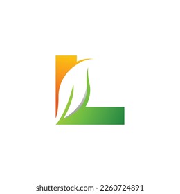 LETTER L LEAF MODERN LOGO NATURE