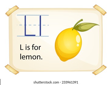 A letter L for lemon on a white background 