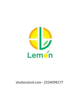 letter L lemonade circle geometric colorful logo vector