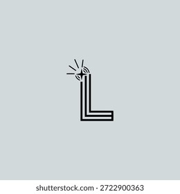 Letra L con el diseño plano del Vector del icono del logotipo ligero.