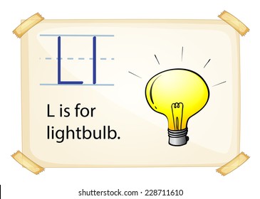  A letter L for lightbulb on a white background 