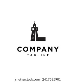 Letra L logotipo de faro icono plantilla vectorial vectores.eps
