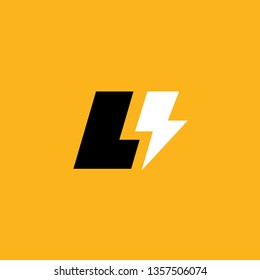 Letter L lightning logo icon design template elements