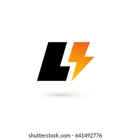 Letter L lightning logo icon design template elements