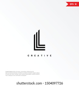 Letter L line abstract logo icon design template elements