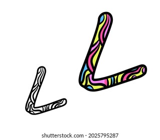 Letter L Line art vector template. Logo, icon, design template element. 