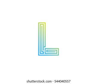Letter L Line Monogram Logo Design Template Element