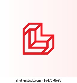 The letter L linear vector  logo