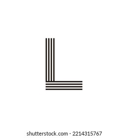 Letter L lines, fold geometric symbol simple logo vector