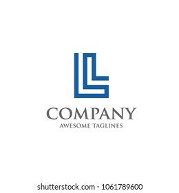 letter L lines logo vector