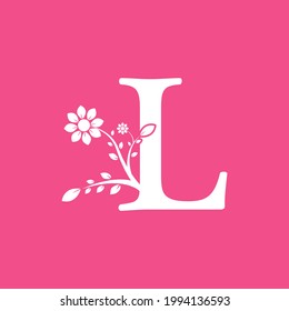 Letra L Flor De Logograma De Fancia Vinculada. Usable para Logos de Negocios y Naturaleza.