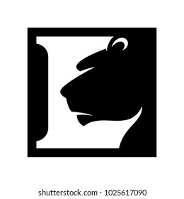 Letter L and Lion head vector logo.