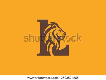 Letter L Lion Logo – A bold letter "L" integrated with a lion’s head, representing leadership and power.