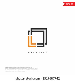 Letter L LL  modern Logo icon. Premium Line Alphabet Monochrome Monogram emblem. Vector graphic design template element. Graphic Symbol for Corporate Business Identity. 