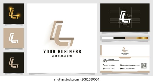 Letter L or LL monogram logo with business card design