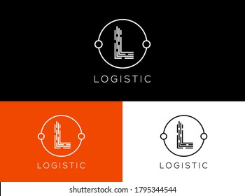 Letter L Logistic logo, Fast Speed, Moving and Quick, Digital and Technology for your Corporate,Business Identity.Symbol, Vektorgrafik