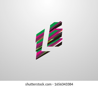 Letter L Logo. Abstract L letter design, made of various Strips shapes in color.