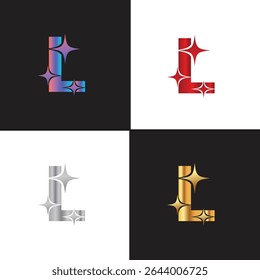 Letter L logo, L logo, AI logo set, modern and minimal design, tech-inspired, colorful icons and symbols, suitable for artificial intelligence, innovation, branding, startups, and digital identity.