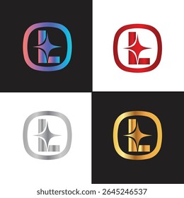 Letter L logo, L logo, AI logo set, modern and minimal design, tech-inspired, colorful icons and symbols, suitable for artificial intelligence, innovation, branding, startups, and digital identity.