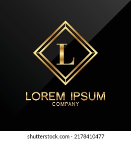 Letter L logo Alphabet logotype gold vector design