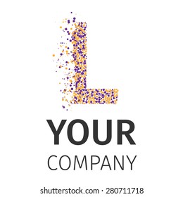 Letter L logo. Alphabet particles logotype vector design. Excellent vector illustration, EPS 10