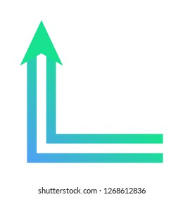 Letter L Logo with Arrow and Gradient. Editable Gradient Icon. Vector Up Icon