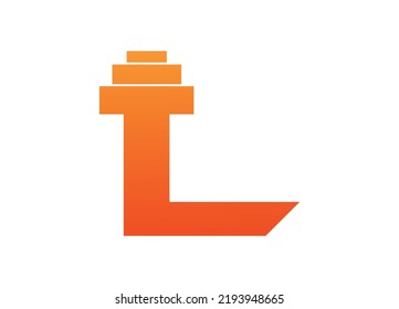 Letter L Logo With barbell. Fitness Gym logo with white background