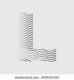 Letter L logo with black twisted lines.