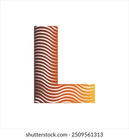 Letter L logo with black twisted lines.