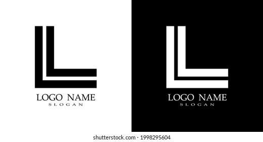 letter L logo in black and white