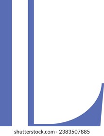 the letter L logo in blue is suitable for any logo and product brand.