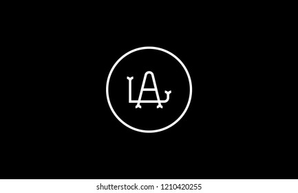 LETTER L AND A LOGO WITH CIRCLE FRAME FOR LOGO DESIGN OR ILLUSTRATION USE - Shutterstock ID 1210420255