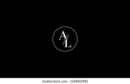 LETTER A AND L LOGO WITH CIRCLE FRAME FOR LOGO DESIGN OR ILLUSTRATION USE