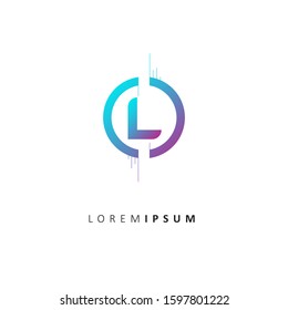 Letter L Logo with Circle and Line. Letter Symbol vector illustration template