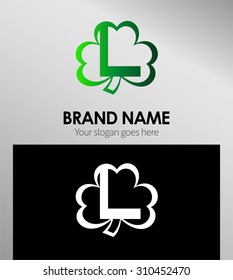 Letter L logo Clover  icon 
