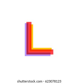 Letter L logo with Colorful three line, real estate, apartment, condo, house, modern, digital, technology logotype