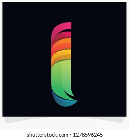 Letter L logo colorful twisted lines style. Logo designs template.