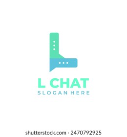 Combinación del logotipo de la letra L con el icono del chat, símbolo del Vector de la charla