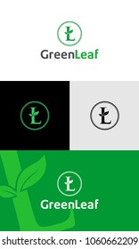 letter L logo concept, nature green leaf symbol, initials  icon design