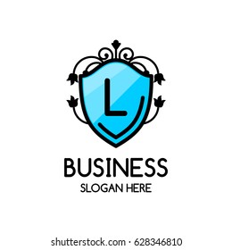 Letter l logo , creative Blue symbol floral emblem , Elegant calligraphic ornament line art monogram logo design for photographer , Fashion & wedding photography logo design . vector illustration