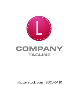 Letter L logo , creative Pink Fasihon circle , Elegant calligraphic , Company logo design . vector illustration