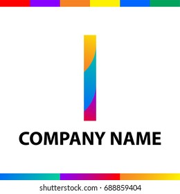 Letter L logo design. Abstract minimalistic symbol made of stripes with color and gradient palettes.