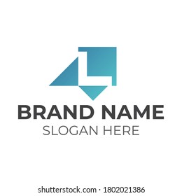 Letter L logo design alphabet branding illustration