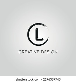 Letter L logo design. L logo with circle shape.