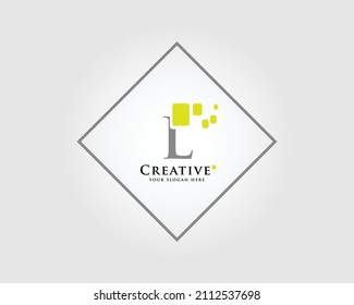 The Letter L Logo Design with a combination of green squares is suitable for your business brand.