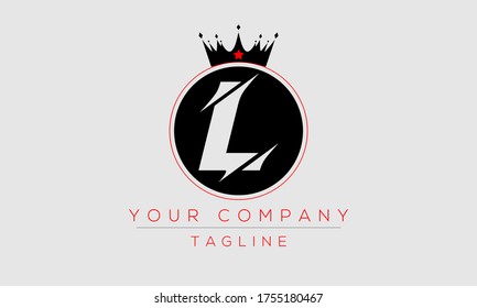 Letter L Logo Design, Creative Modern Icon L With Crown Head