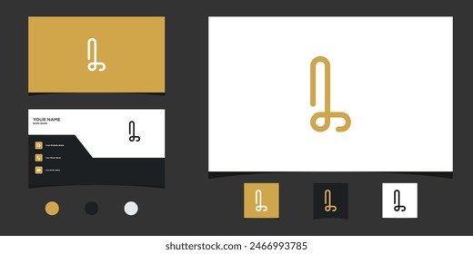 Letter L logo design with creative concept and business card. Premium Vector