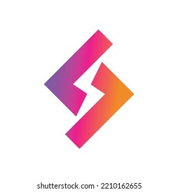 Letter L logo design with electricity logo