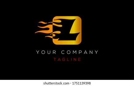 Letter L Logo Design, With Fire, Blaze, Flame Icon L